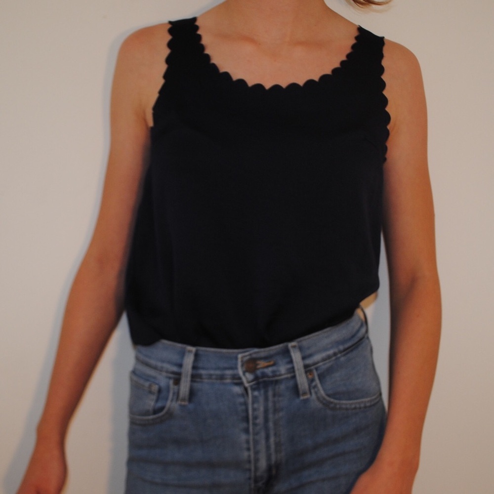 H&M Navy Scallop Tank Top